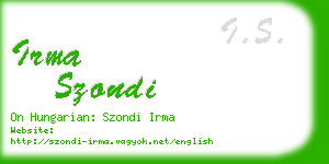 irma szondi business card